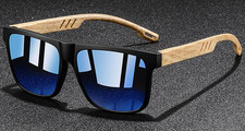 Men Women Sunglasses Mirrored Lens Glasses Square Frame Fishing Driving Eyewear