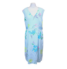 Joules Helena Dress 16 Light Blue Knee Length Chiffon a