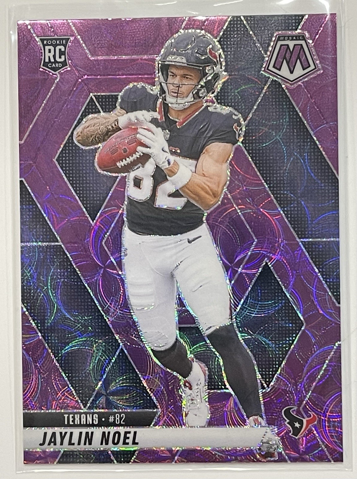 Jaylin Noel Purple Scope Prizm Holo Rookie 2025 Mosaic Football Card #373 Texans