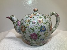Made in Occupied Japan Rose China Teapot With Lid Multi Color Flowers Floral