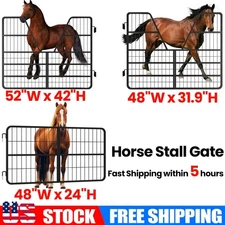 Horse Stall Gate, Grid Layout Livestock Gate, 52"W x 42"H Horse Stall Guard