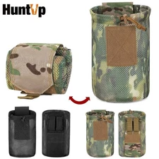 Tactical Mesh Dump Pouch Drop Pouch Magazine Recycling Holder ROLL-UP Molle Bag