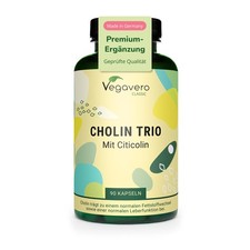 Vegavero Cholin Trio Kapseln 90 Stück - 250 mg 90 g (1er Pack), Natural
