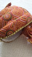 Red Turban/Paghdi with Gold Trim . For Wedding Celebrations Costumes Or Leisure