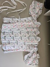 White Spring Floral Overbust Corset Corset-Story Size UK 14