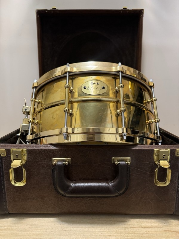 Ludwig Limited Edition Brass Snare – Signed – #96 of 100 – w/ Case