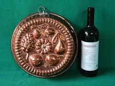 VECCHIA GRANDE FORMA RAME BUDINO BUDINIERA FORMELLA Ø 29 CM DOLCI STAMPO. DB29