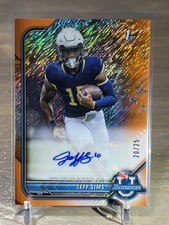 2021 Bowman University Chrome 1st Jeff Sims Orange Shimmer Refractor Auto #/25