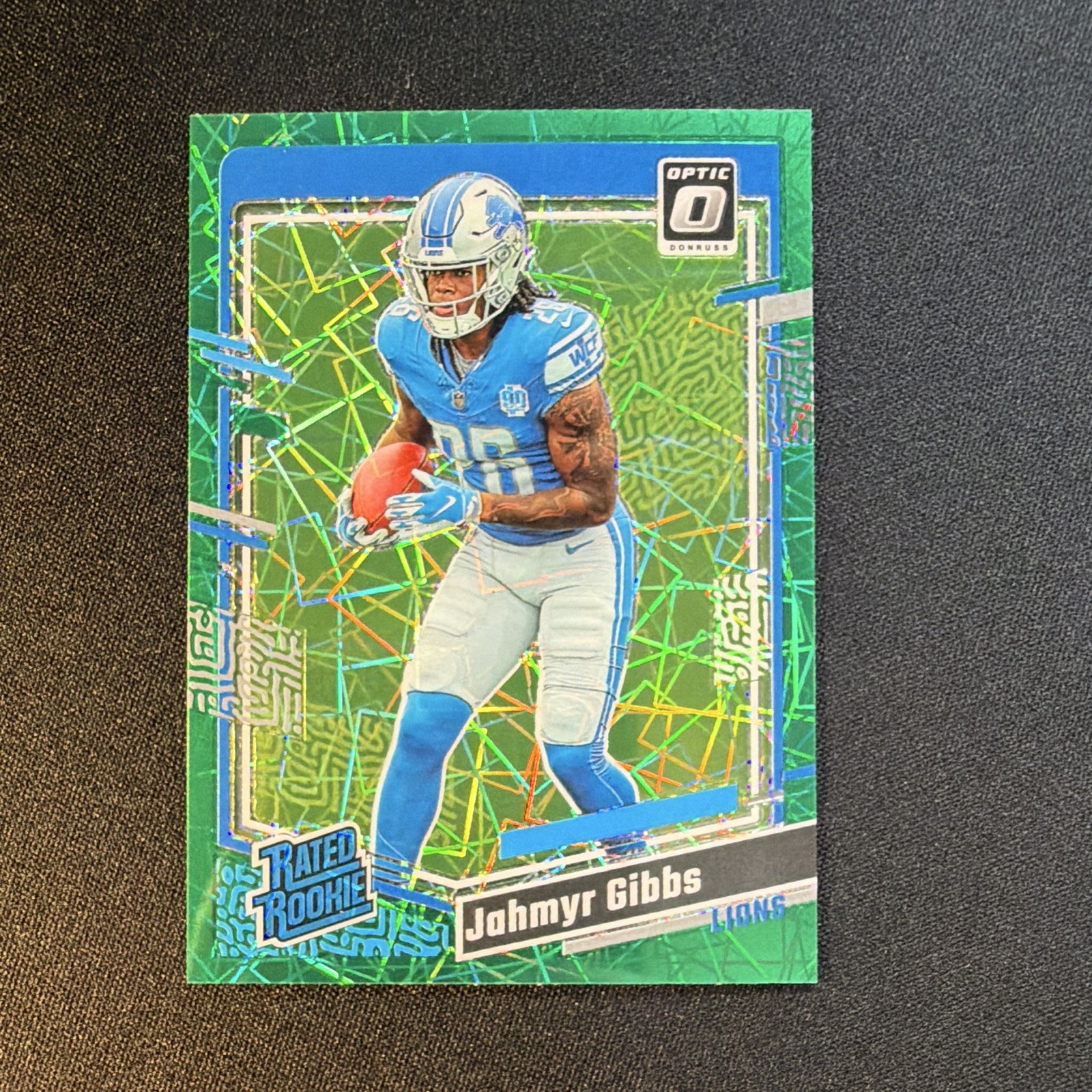 Jahmyr Gibbs Panini Donruss Optic #236 Green Velocity