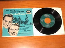 POP EP  - LES PAUL/MARY FORD - CAPITOL EAP 1-554 - "I'M A FOOL TO CARE"