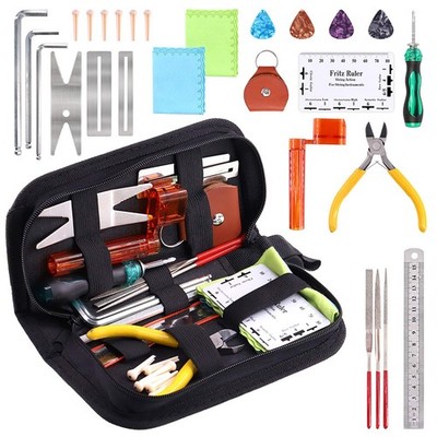 Hilitchi 26 Pcs Complete Guitar Repairing Tool Kit For Guitar Ukulele Bass Ma...