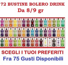 72 BOLERO DRINK BUSTINE 8/9g  MIX di GUSTI Zero Zuccheri + Vitamine 75 gusti 