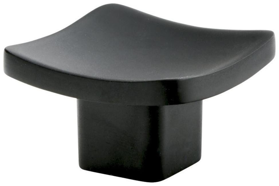 Emtek 86318 1-5/8 Inch Square Black Cabinet Knob