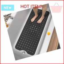 HITSLAM Bath Mat for Tub, Non Slip Bathtub Mat, 40 x 16 Inch Extra Long Bath Tub