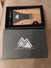 Mountain Voyage Co Walnut Minimalist Wallet RFID-Blocking Card Holder Money Clip