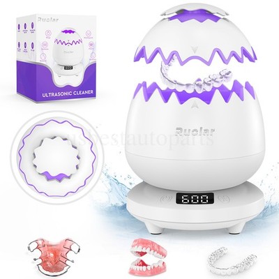 Ultrasonic Cleaner Machine Egg-shaped UV For Retainer Denture Mouth Guard 45kHz