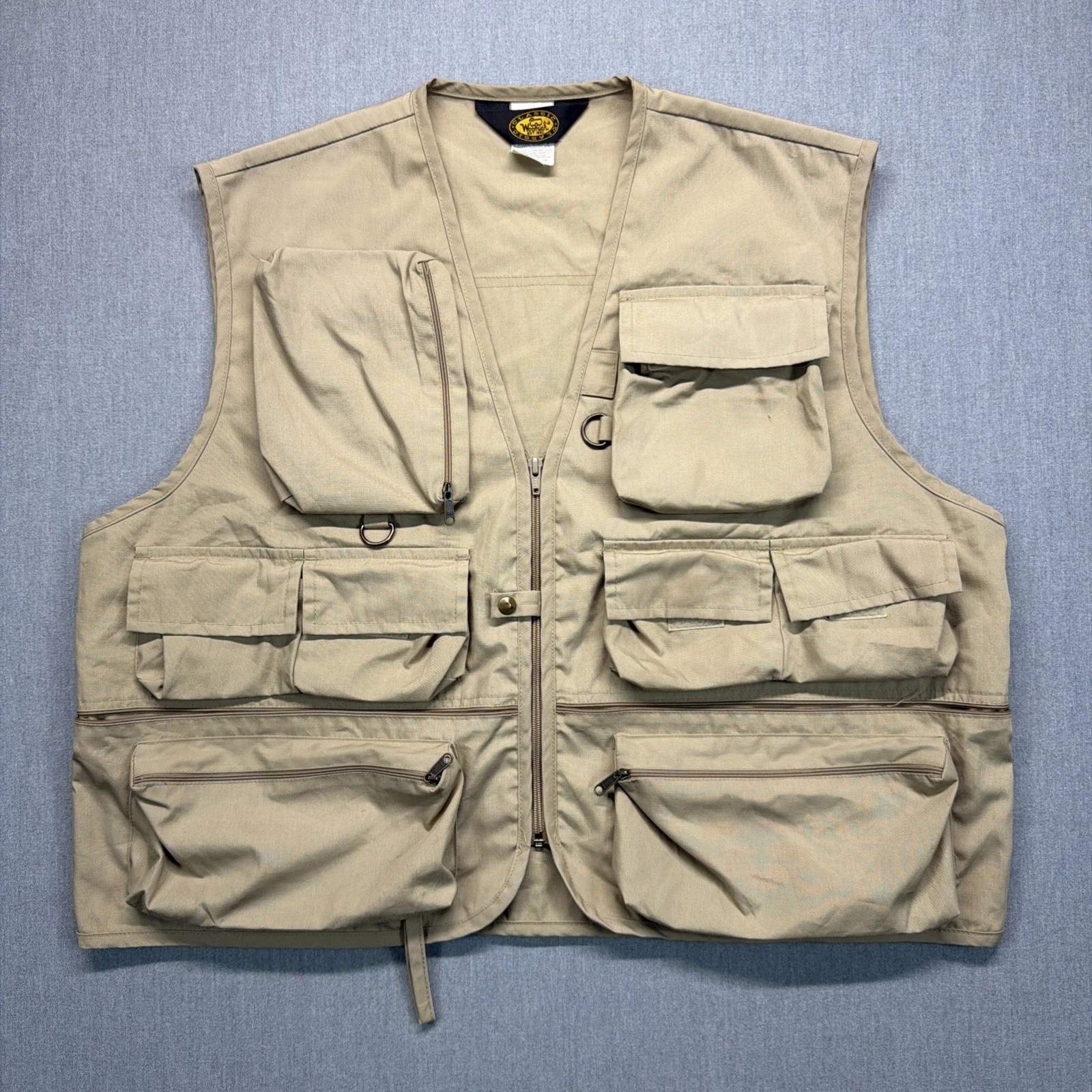 Vintage Woolrich Vest Mens Large Outdoor Utility Safari Pocket Fishing Hiking