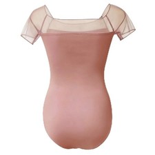 Women s Dance Leotards Square Neck Breathable Mesh Short Sleeve Leotard for C...