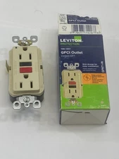 Leviton 15 Amp Self-Test SmartlockPro Slim Duplex GFCI Outlet, Ivory