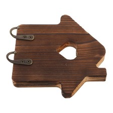 Key Holder for Wall, Key Hooks with 2 Hooks, Wooden House Shaped Hallway Wall