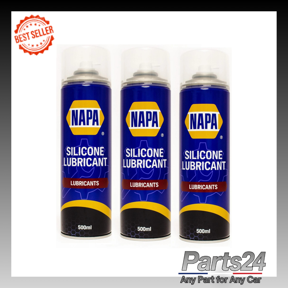 3x NAPA Silicone Lubricant Aerosol Spray Grease Can Water Resistant 500ml