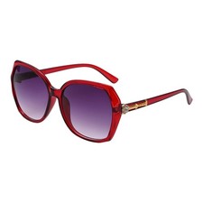 Sunglasses for Women Men, PC Large Square Frame Sunglasses, Wine Red