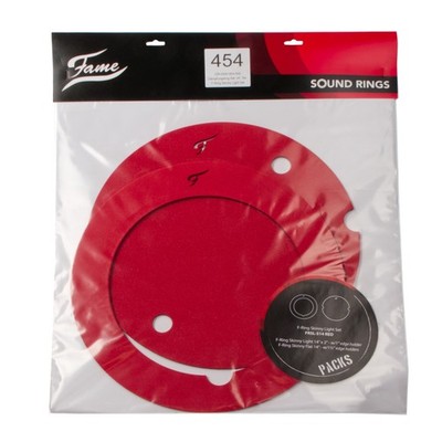 FRSL-R F-Ring Skinny Light Set 14'' Rot Schaumstoff Dämpfungsringe Snare Drum