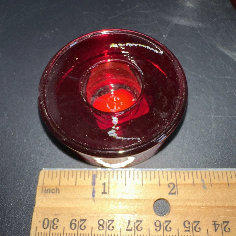 Набор из 3 конических держателей из красного стекла Crate And Barrel - Изображение 4 из 4