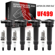 4X Ignition Coil  IRIDIUM Spark Plug For 2006-2011 Hyundai Accent Kia Rio UF499