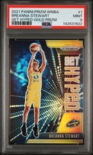 2021 Panini Prizm Wnba Get Hyped #1 Breanna Stewart Get Hyped-Gold Prizm PSA 9
