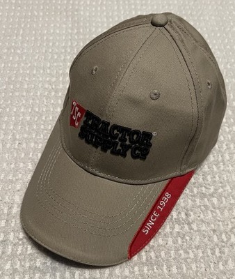 TSC Tractor Supply Company Co 1938 Logo Embroidered Hat Cap Khaki Strapback NWOT