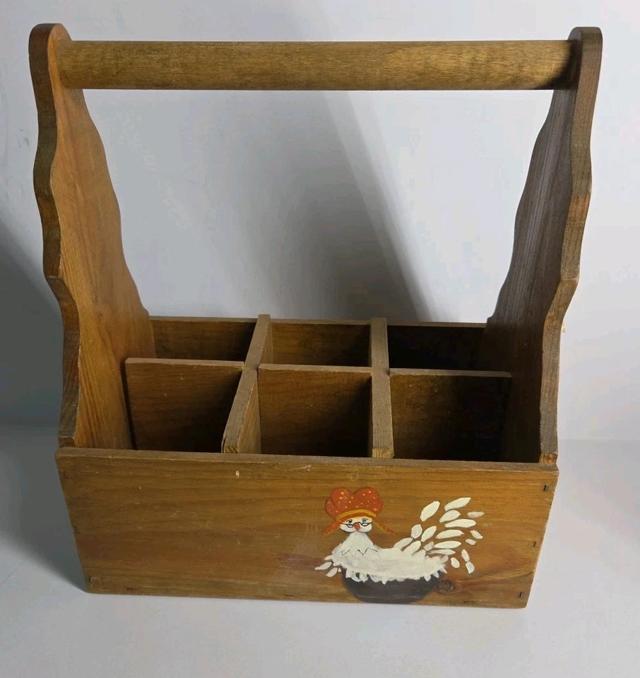 Lot Of 3 Vintage Wood Farmhouse/Country Kitchen Decor Roller,egg Basket, Crate. - Image 4 of 4