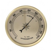 Rundes analoges Hygrometer Metallrahmen metallenes Hygrometer in Messingoptik