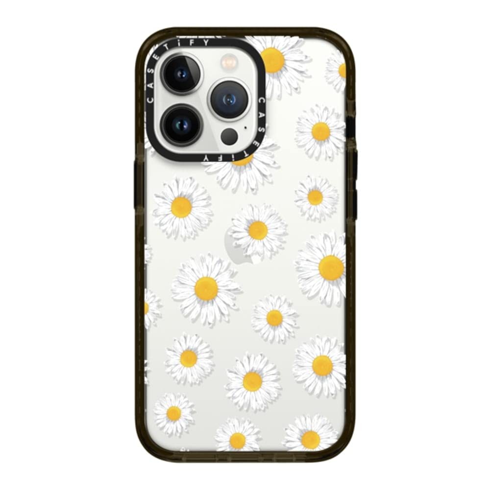 CASETiFY Impact Case iPhone 13 Pro - Daisies - Clear Black