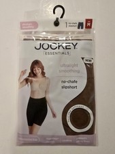 Women's Jockey Essentials Smoothing No Chafe Slip Short BROWN Size M NEW