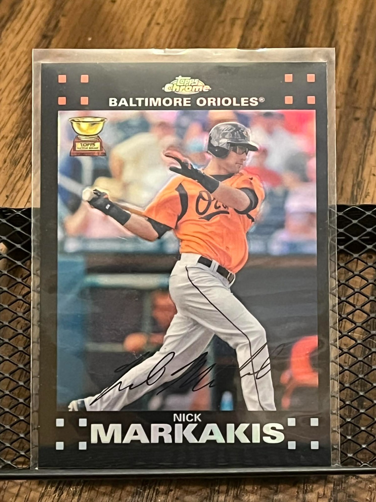 NICK MARKAKIS 2007 TOPPS CHROME #57 BALTIMORE ORIOLES ROOKIE CUP REFRACTOR CARD!