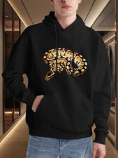 Men'S Hooded Sweatshirt - White Python Snake Print Pullover Hoodie, Non-Stretch