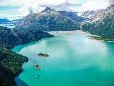 Wandbild: Luftaufnahme des Glacier Bay National Park, Alaska, Amerika. [...]