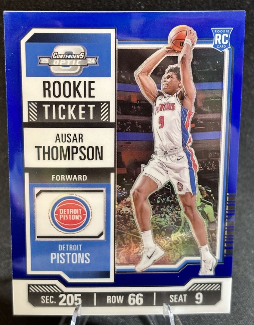 2023-24 PANINI CONTENDERS OPTIC ROOKIE TICKET BLUE #9 AUSAR THOMPSON RC 69/99