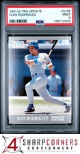 1991 ULTRA UPDATE #U-58 IVAN RODRIGUEZ RC RANGERS HOF PSA 9