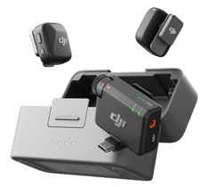 Mic Mini 2 TX 1 RX Charging Case , Wireless Lavalier Microphone for iPhone/