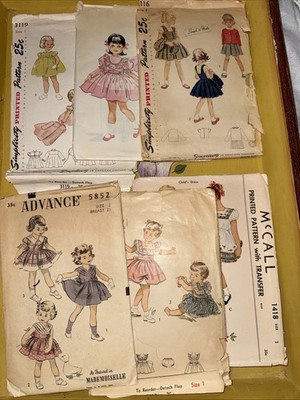 Lot of 6 Vintage Children's Sewing Patterns Sizes 1-2 UC