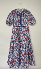 Boden Dress Cream Rhea Embroidered Midi Dress Size 8R D1167 Brand New With Tags