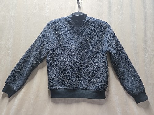Nike Girls Sherpa Tinsel Jacket Black Gold Sz XL Loose Fit Full Zip Swoosh Logo - Picture 5 of 7