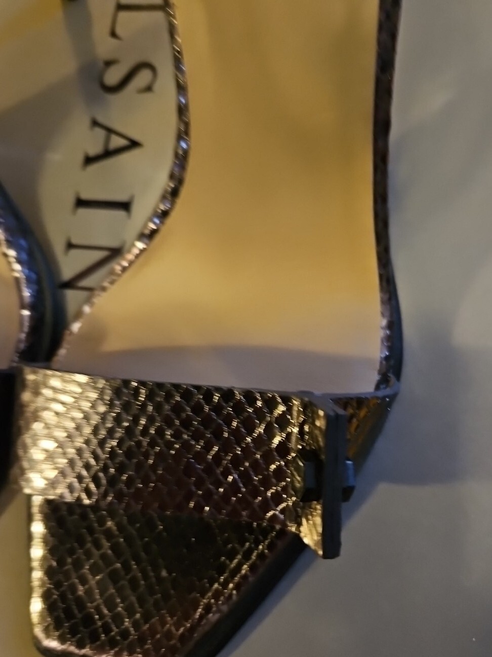 Saint Laurent BETTY Cinturino alla caviglia punta quadrata stile bullone 4" Tacco donna 39 8