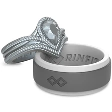 Rinfit Silicone Wedding Rings for Men and Women - Couple Wedding Silicone Bands