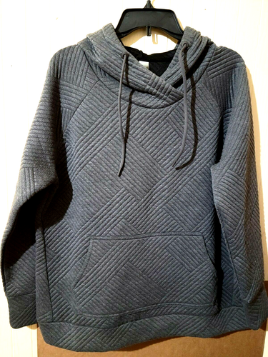 Green Tea Quilted Pullover w/Hood Grey 