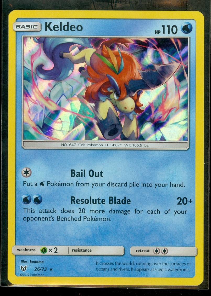 Pokemon KELDEO 26/73 - Shining Legends - RARE HOLO - MINT Pokemon KELDEO 26/73 - Shining Legends - RARE HOLO - MINT