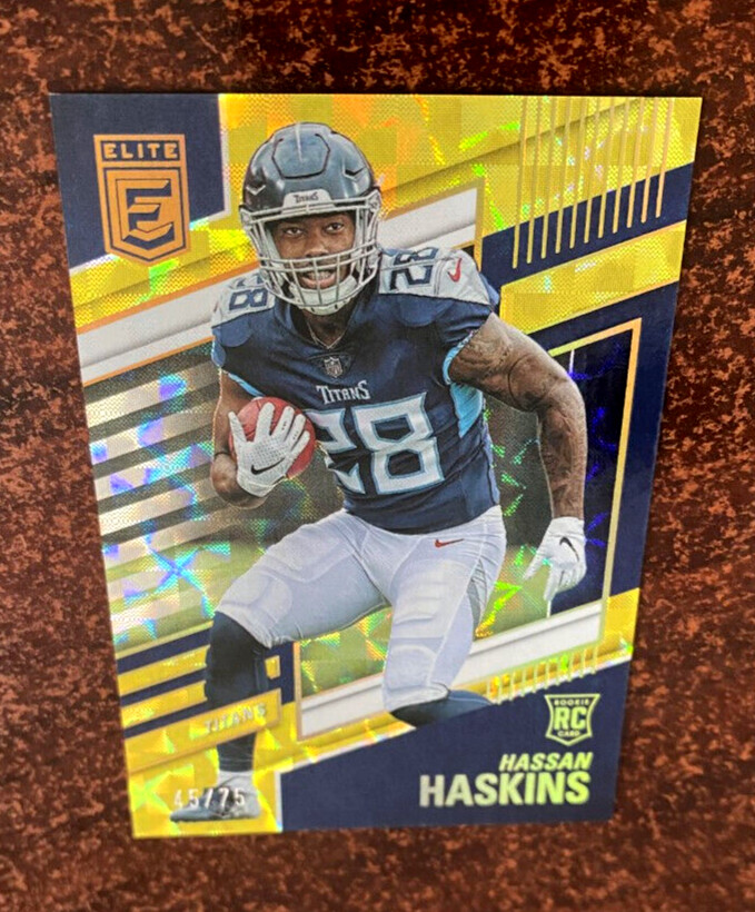 2022 Donruss Elite HASSAN HASKINS "YELLOW" Parallel #'d /75 Rookie RC SP TITANS