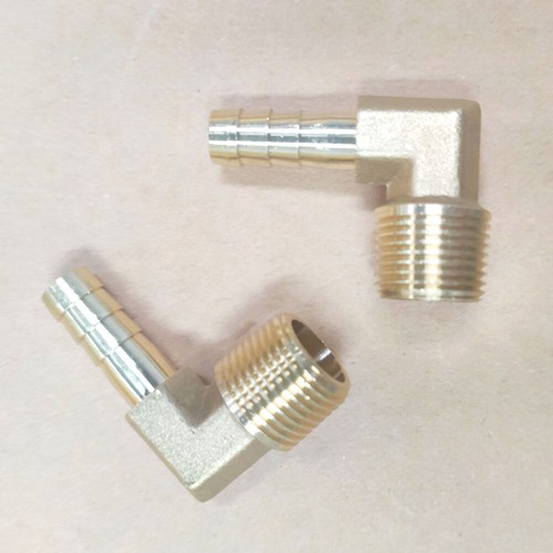 2PC 3/8 HOSE BARB ELBOW X 3/8 MALE NPT Brass Pipe Fitting Gas Fuel Water NEW